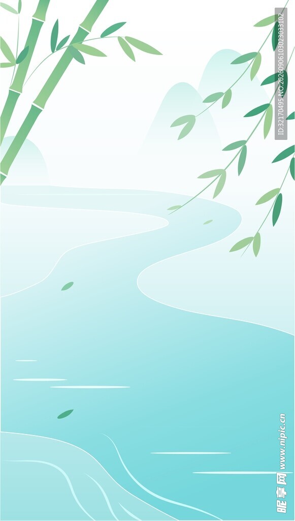 竹溪山水背景