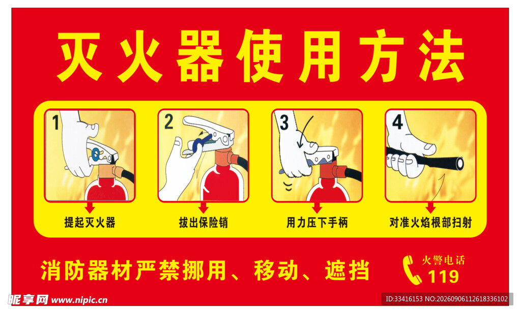 灭火器使用方法图示