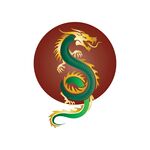 国风龙纹徽章