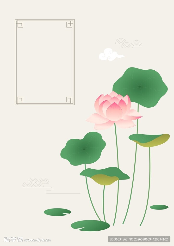荷花国风背景