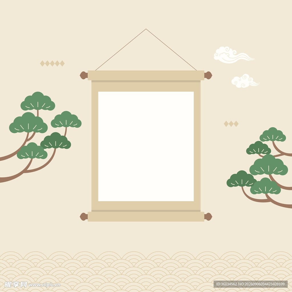 国风卷轴背景