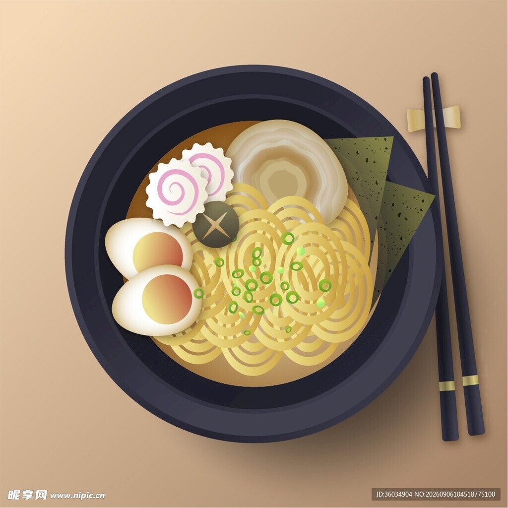 日式拉面插画