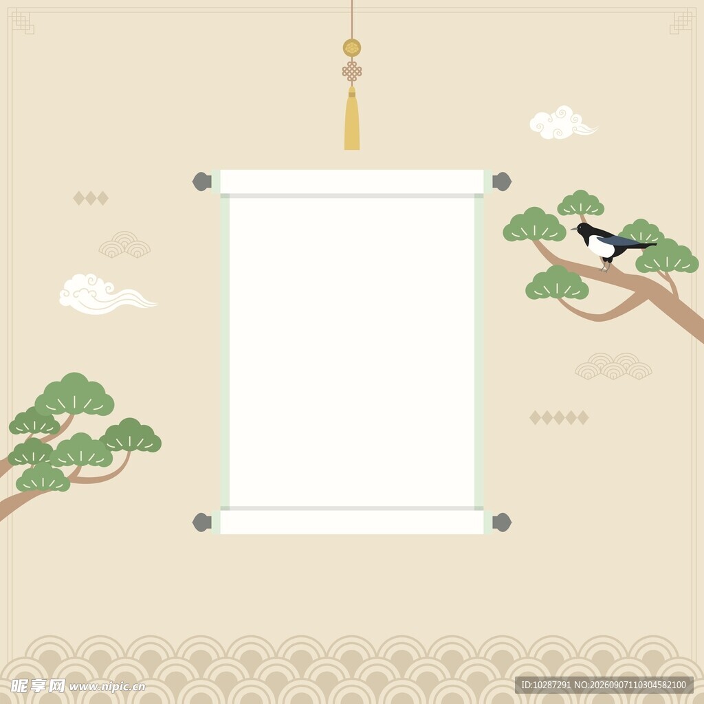 国风卷轴背景