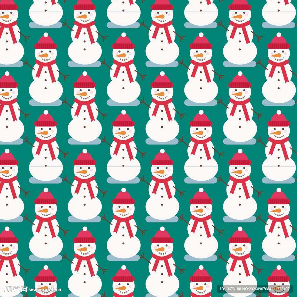 圣诞雪人图案背景纹理