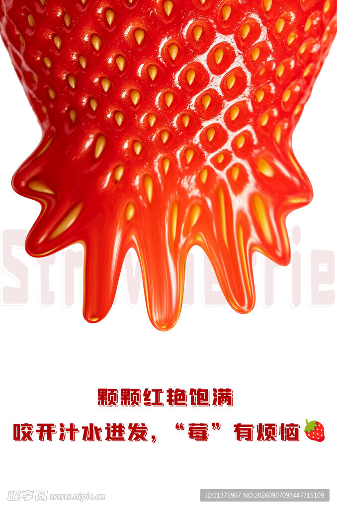 新鲜草莓汁水欲滴