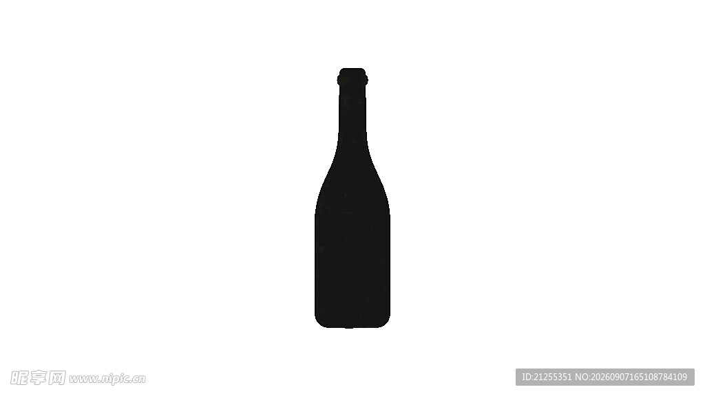 简约黑色酒瓶图标