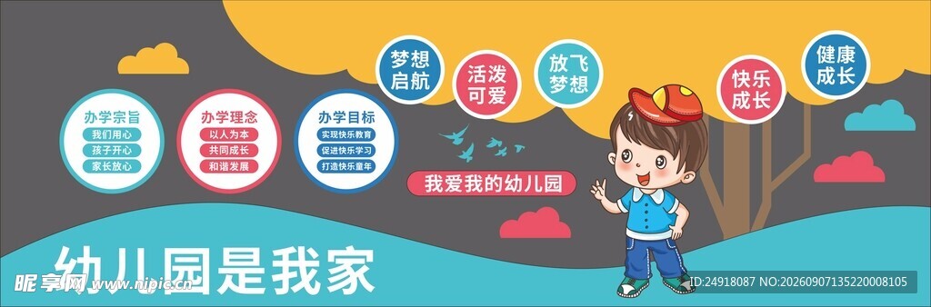 校园学校幼儿园文化墙展板背景墙