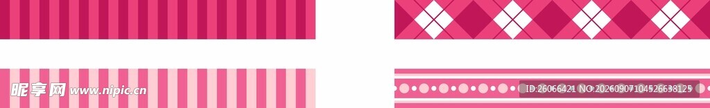 多样红色条纹几何图案
