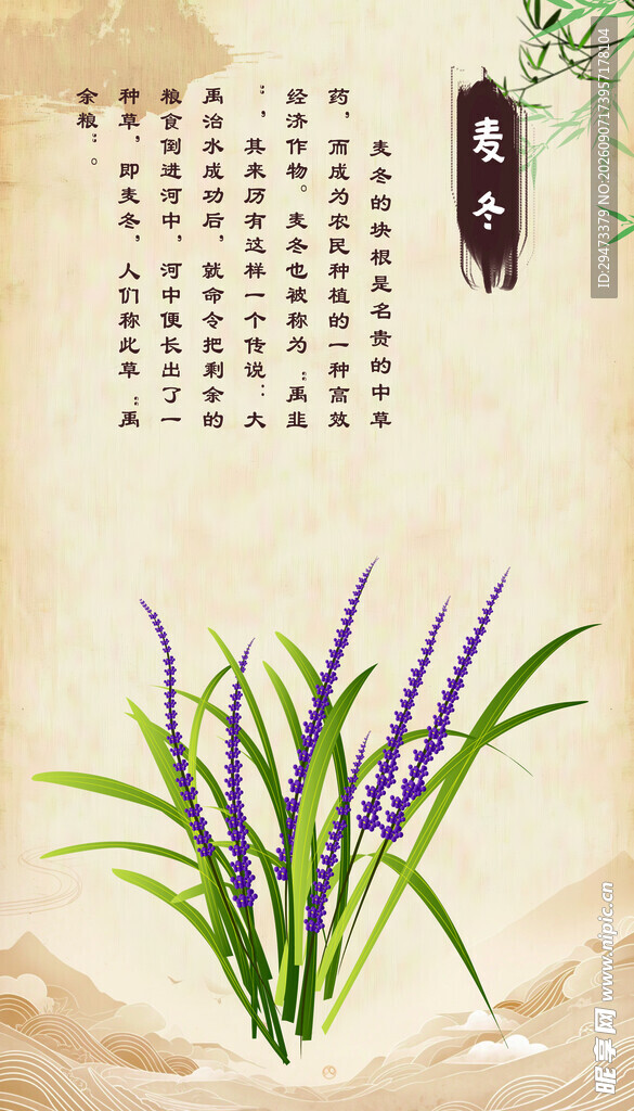 水墨风兰花诗意插画