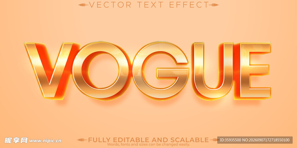 金色时尚VOGUE艺术字