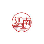 江南主题圆形标志设计