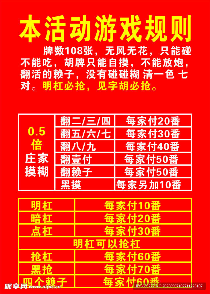 活动游戏规则展示