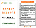 全员安全生产职责清单白卡