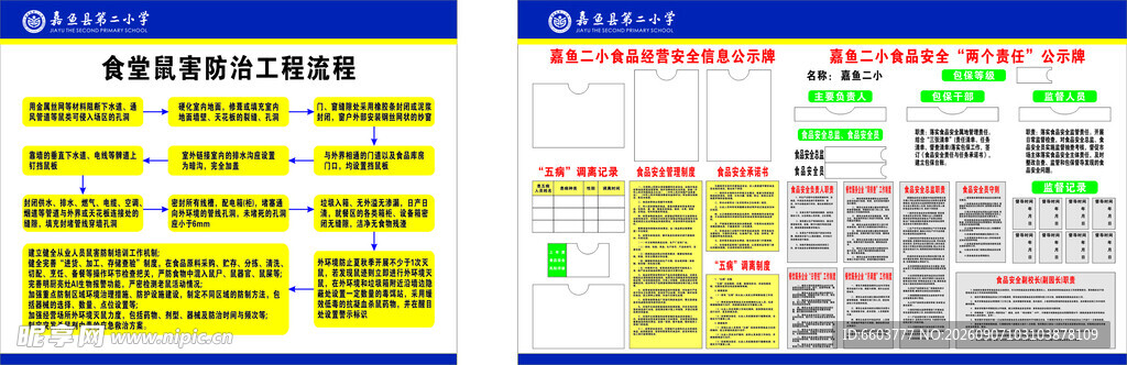 嘉鱼二小食堂防鼠工作流程