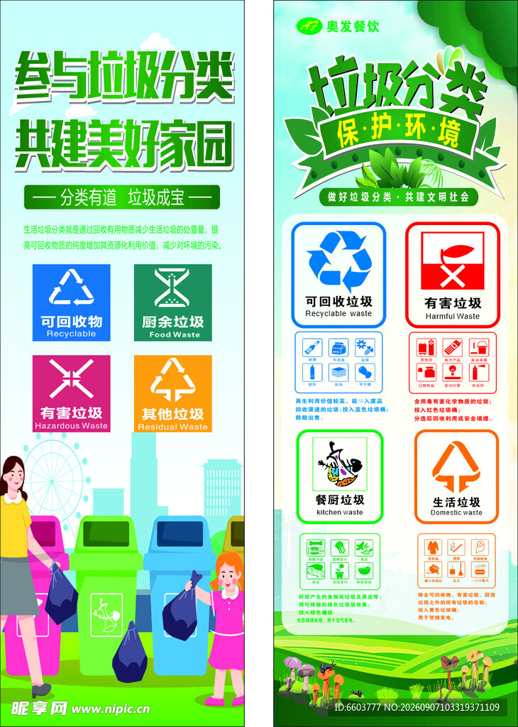 垃圾分类宣传海报展示