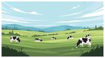 牧场奶牛插画