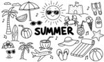 夏日度假元素插画