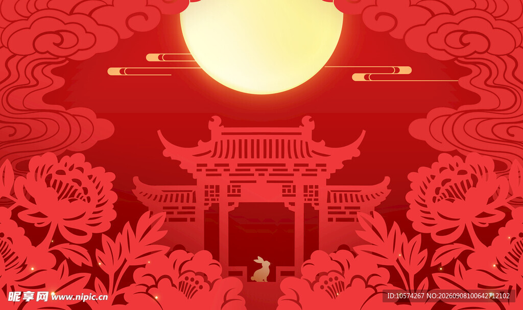 中式月夜美景