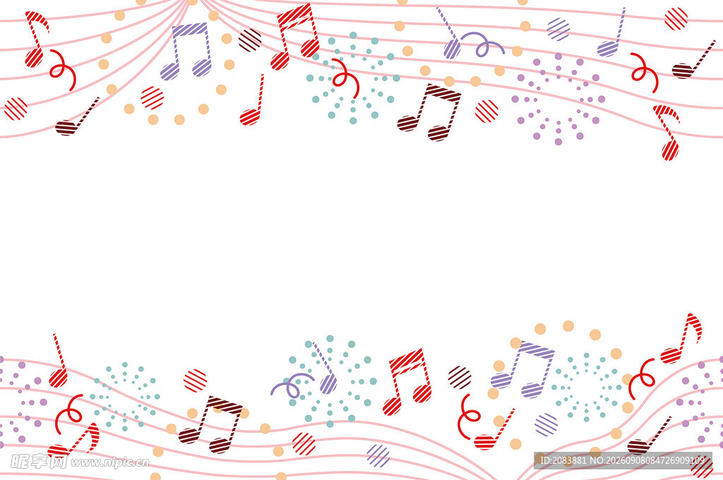 多彩音乐音符边框背景图