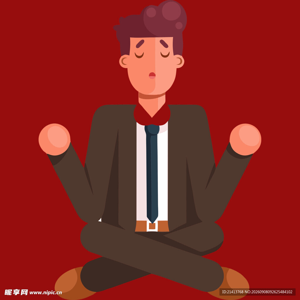 商务人士冥想放松时刻