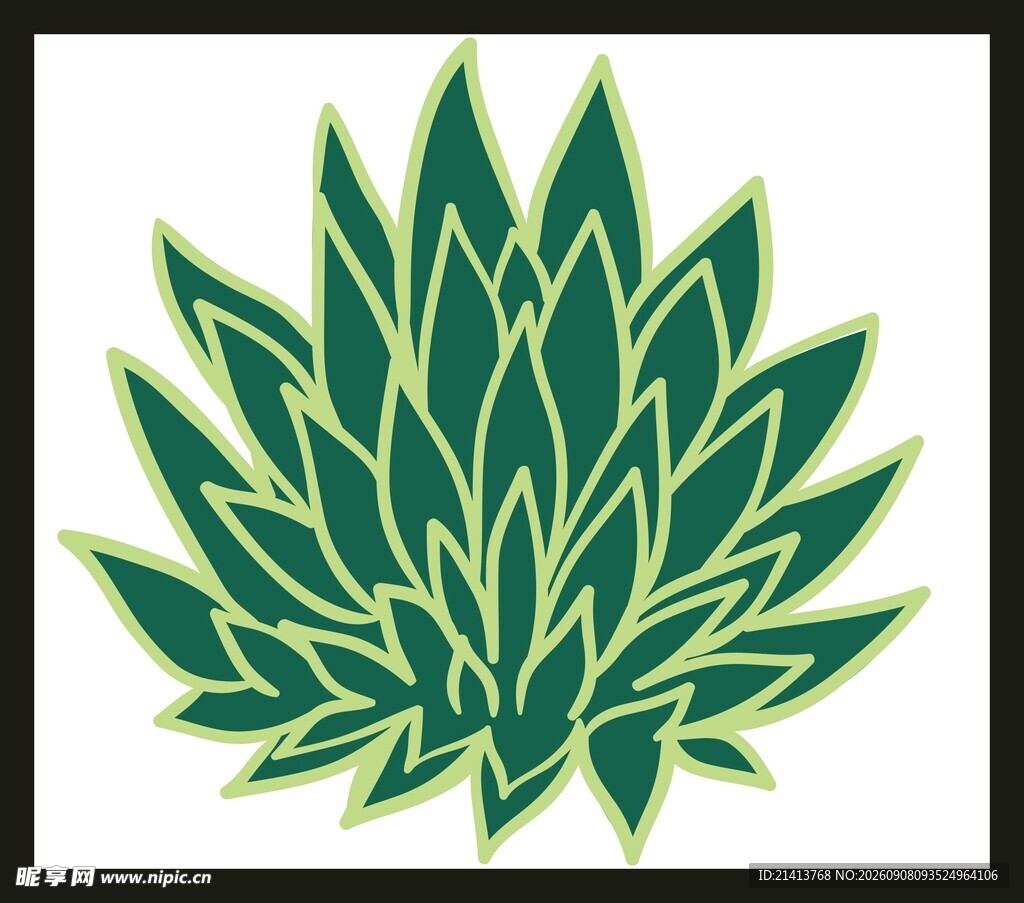 绿色芦荟图案设计元素