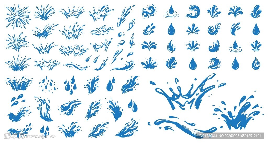 蓝色水花素材