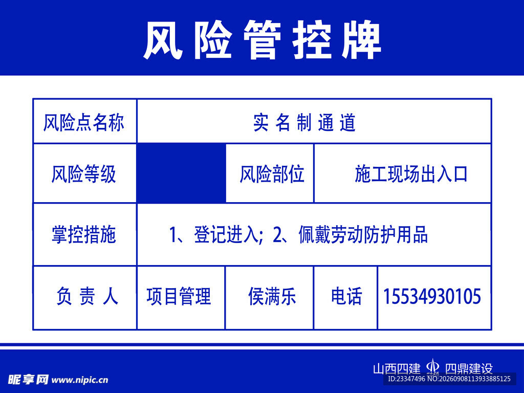 风险管控牌