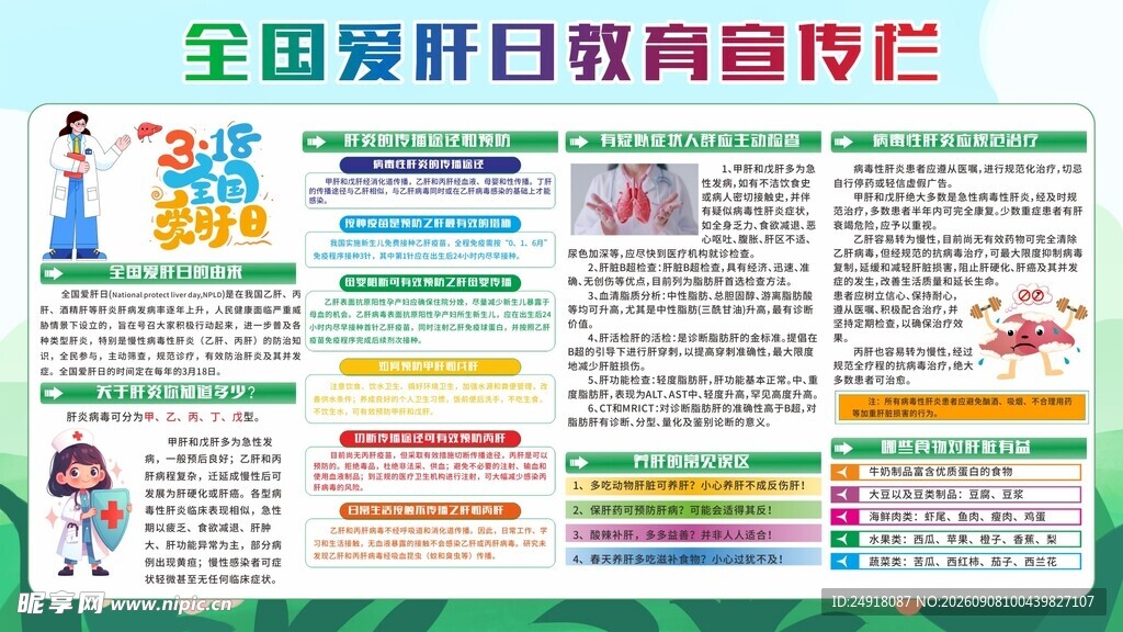 医院全国爱肝日教育宣传栏展板