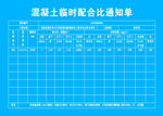 工地混凝土配合比展板
