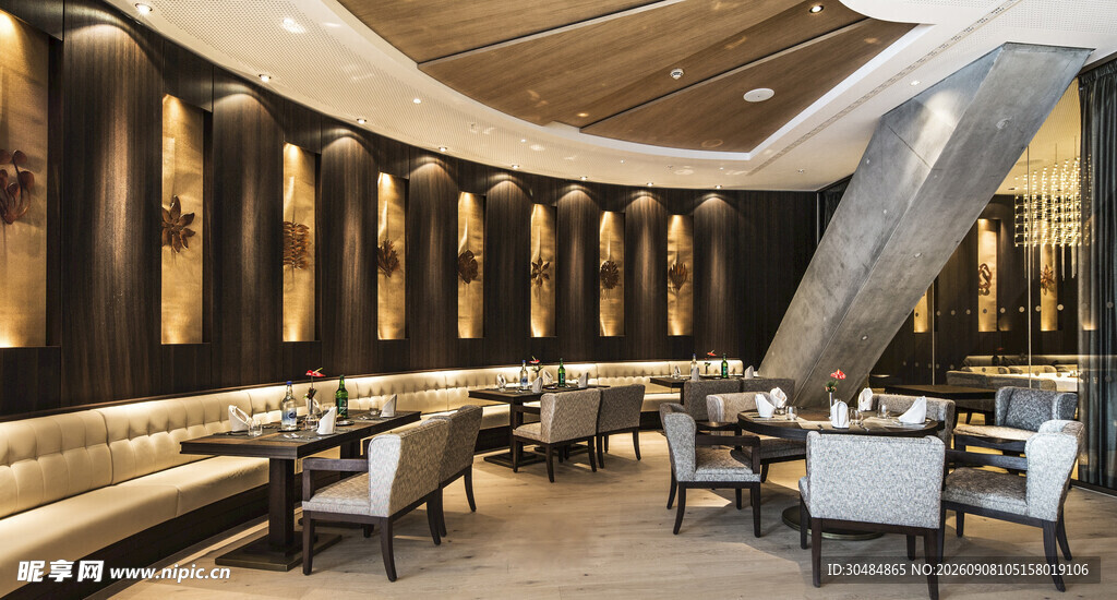 豪华餐厅内部优雅用餐环境