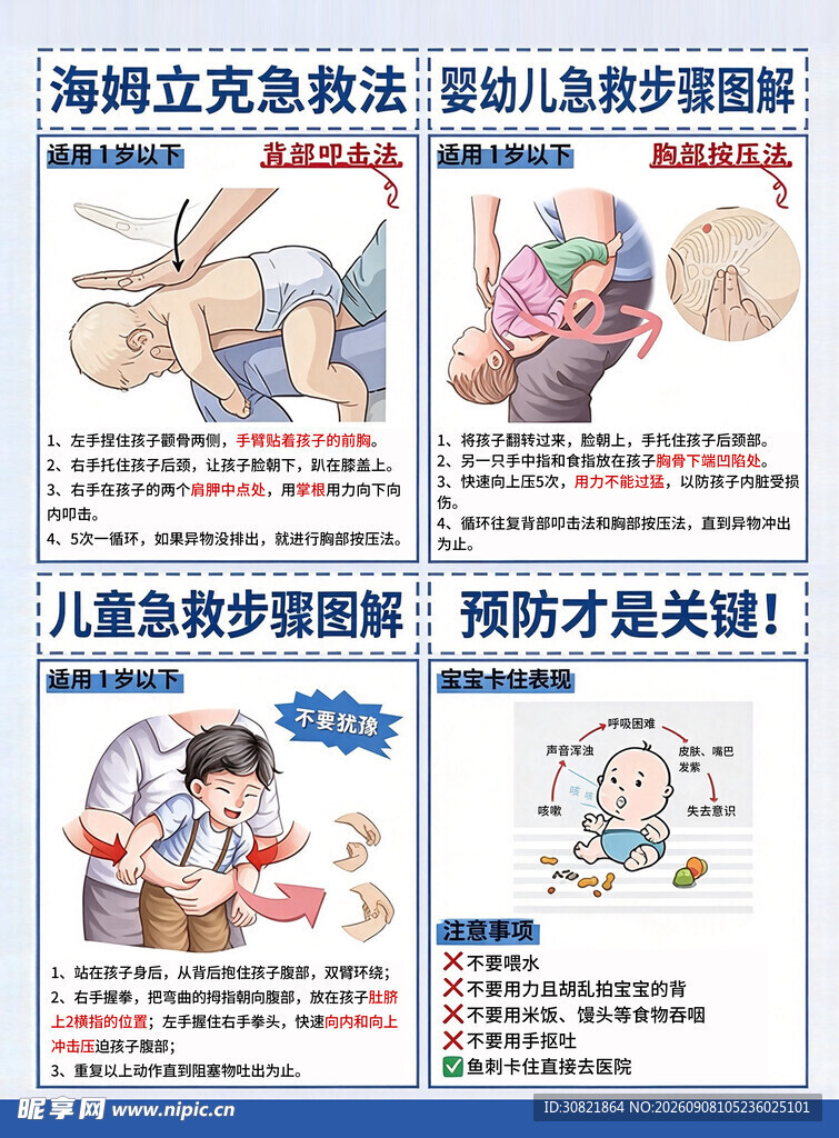 海姆立克急救法婴幼儿急救步骤