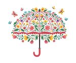花卉雨伞插画