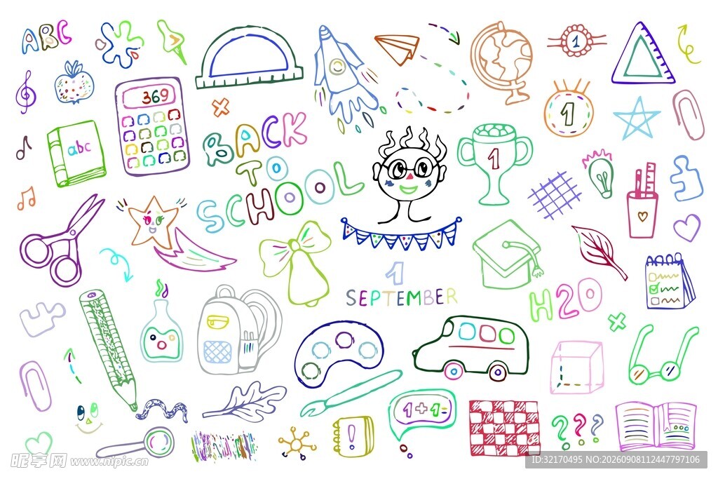 开学手绘素材