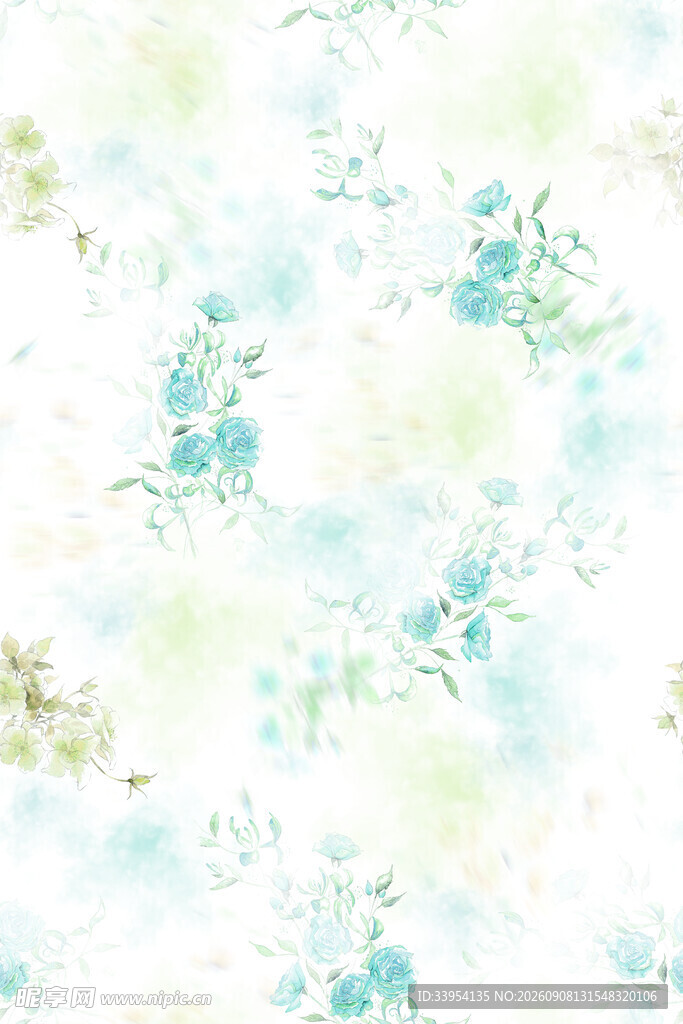 清新 水彩 花卉