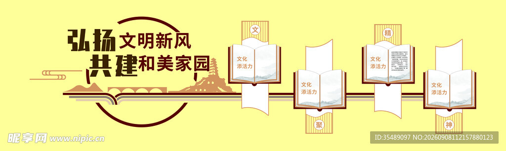 文明新风形象墙
