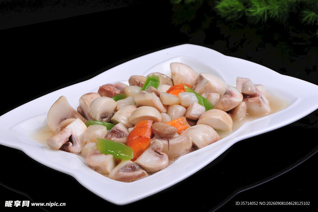 炒蘑菇鲜贝