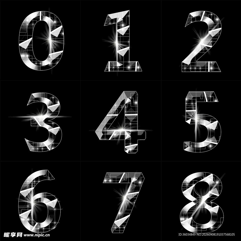 透明水晶数字