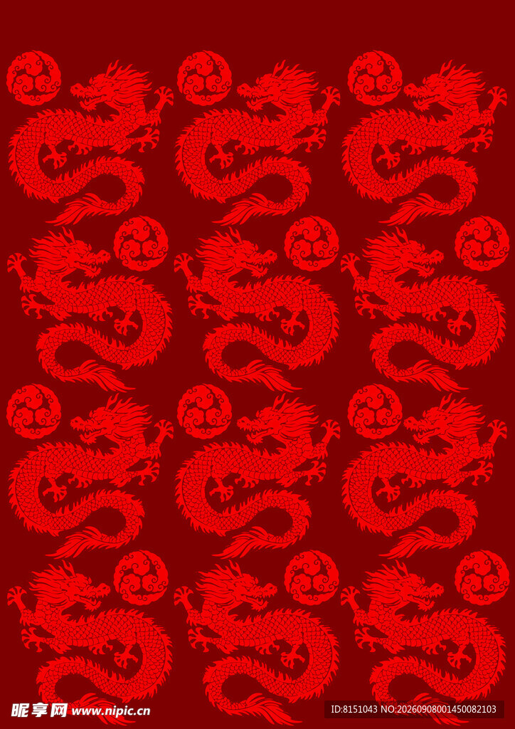 红色龙纹图案背景