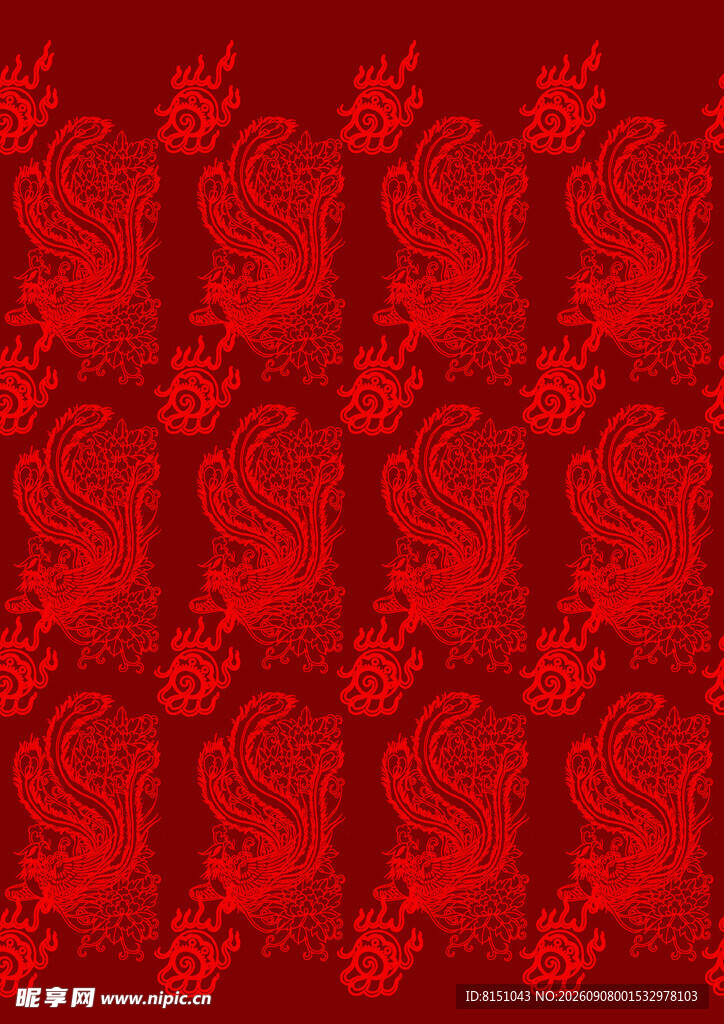 红色花纹背景图案