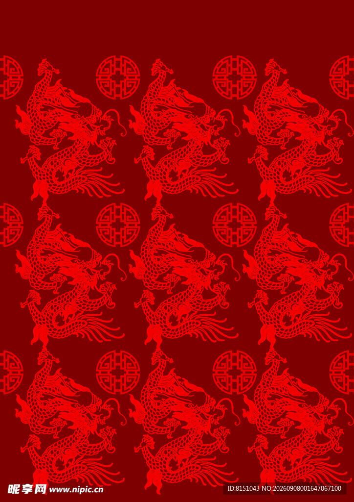 红色复古风鬼怪图案设计