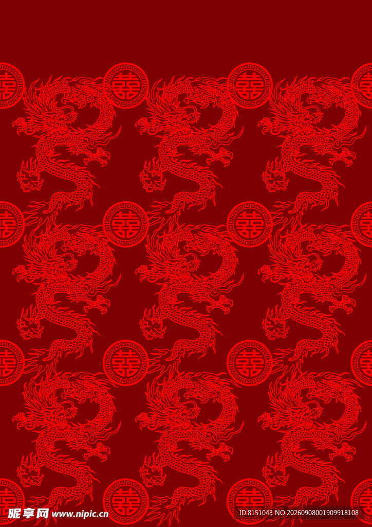 红色龙纹图案背景