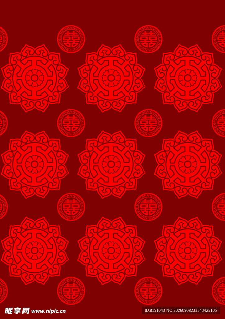 红色精美花纹图案背景