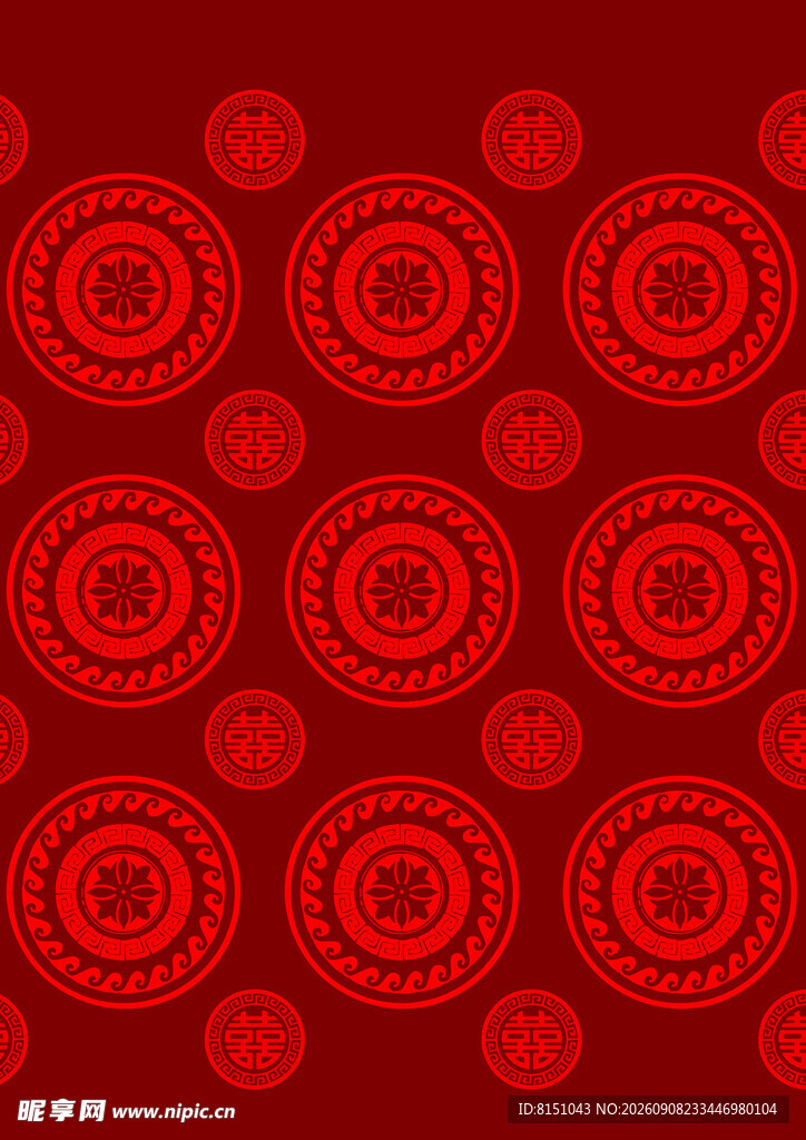 红色圆形图案背景纹理