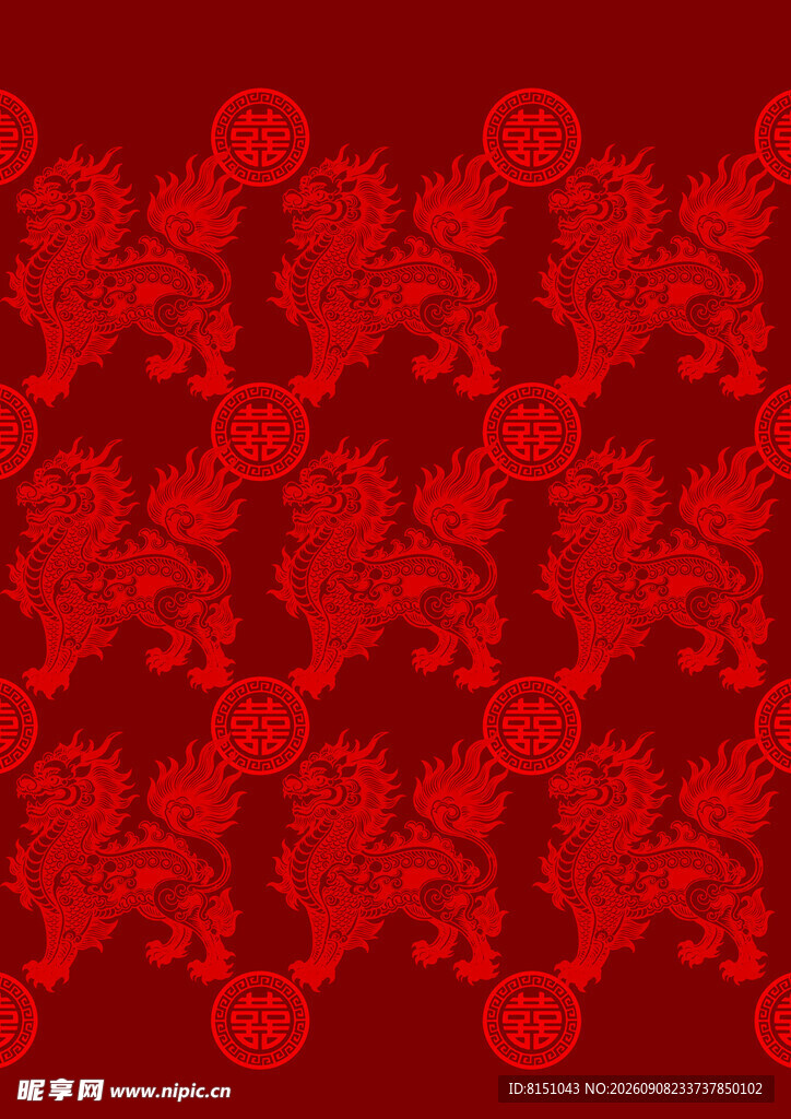 中式红色传统花纹图案