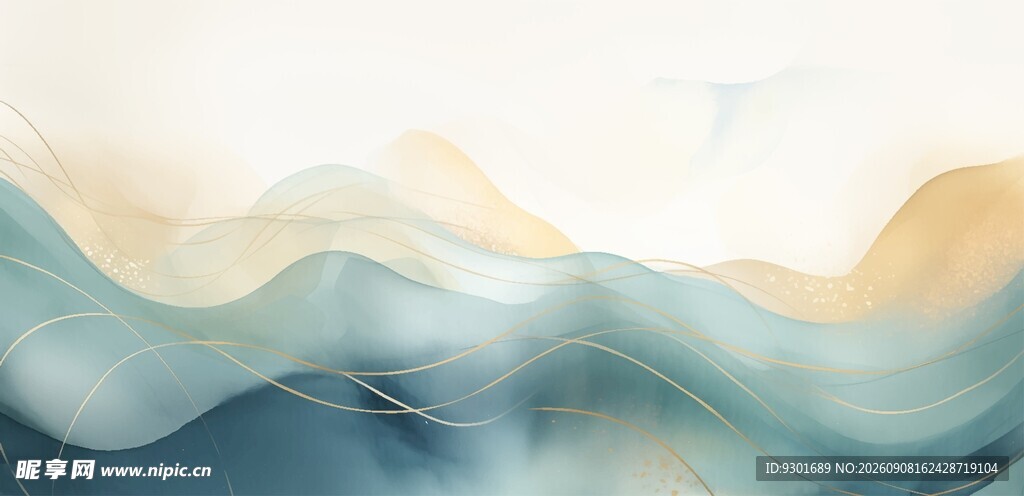 鎏金山水背景