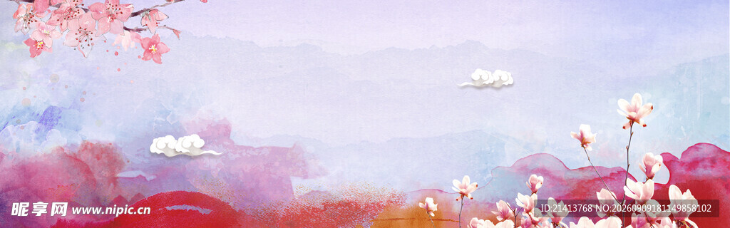 梦幻花卉背景图
