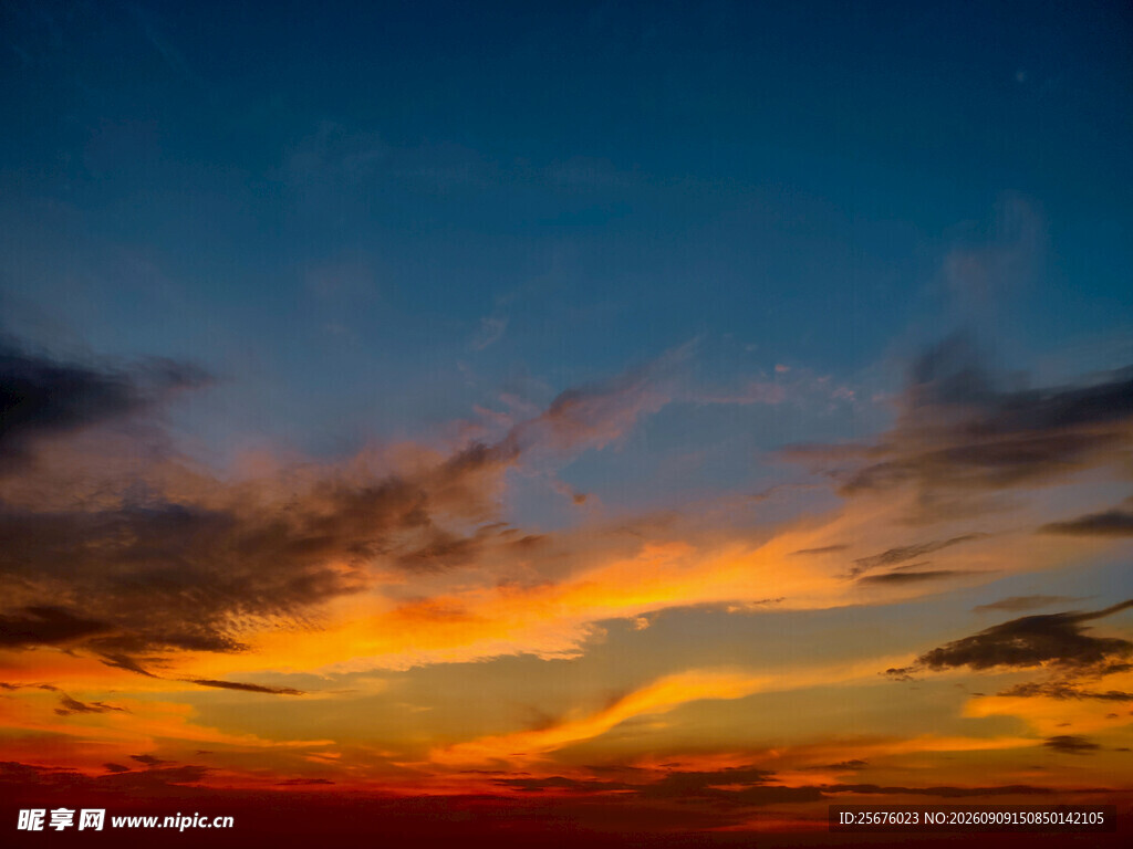 绚丽晚霞天空美景