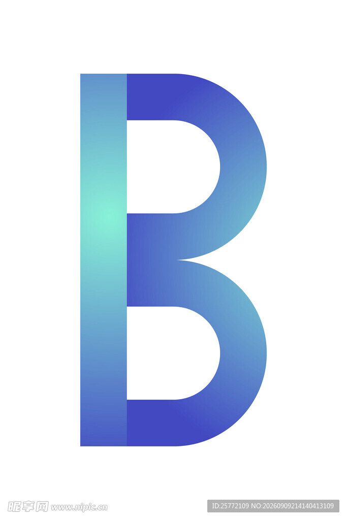 渐变蓝色字母B标志