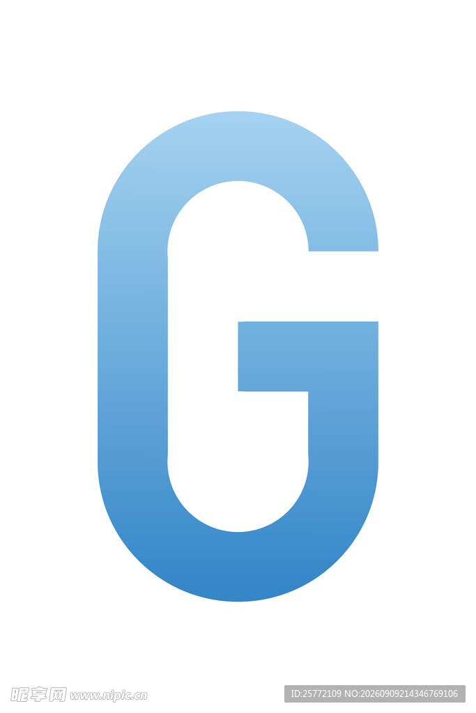 蓝色渐变字母G标志