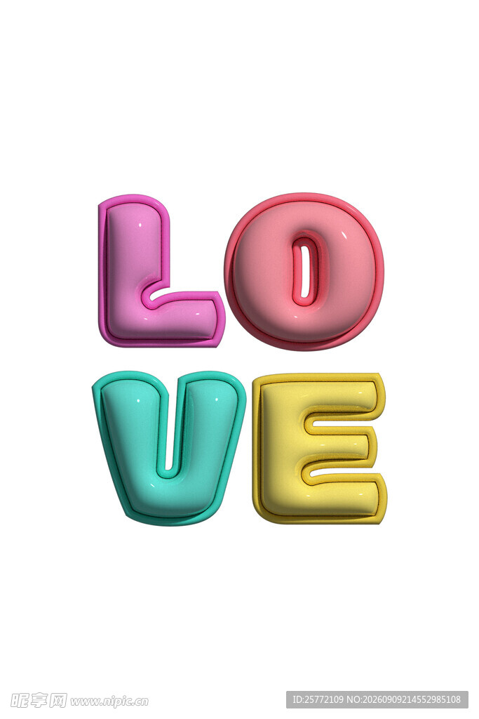 彩色立体LOVE字母造型